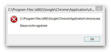 Klasse nicht registriert - Google Chrome