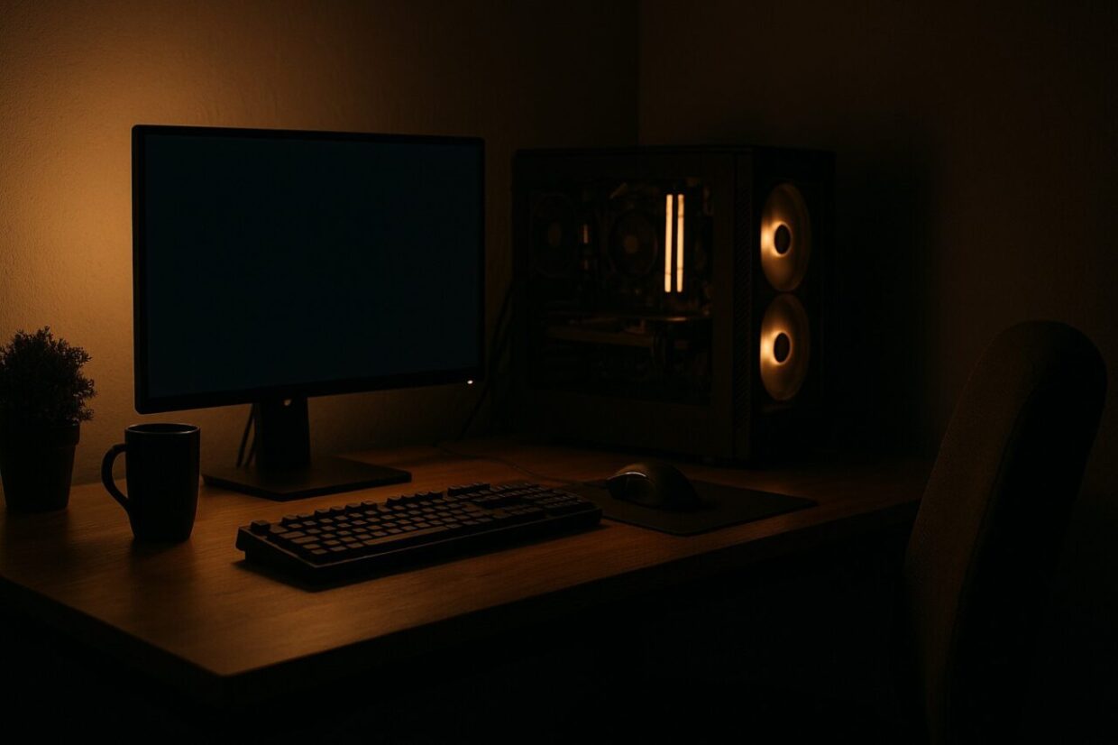 Pc auf dem Schreibtisch