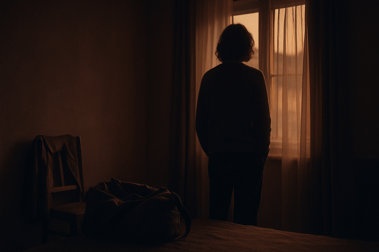 Blick voller Zuversicht aus dem Fenster